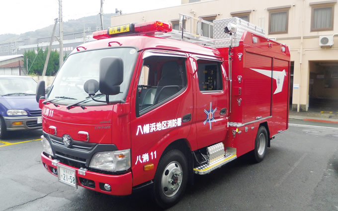 水槽付CD-1型消防ポンプ車(八幡浜市)写真